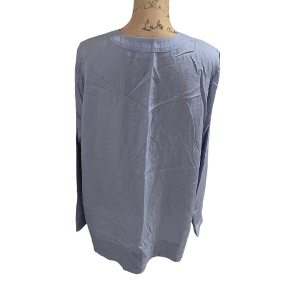 J. Jill Chambray Blue Lace Front Tunic Blouse Plus Size 3X - Picture 3 of 8